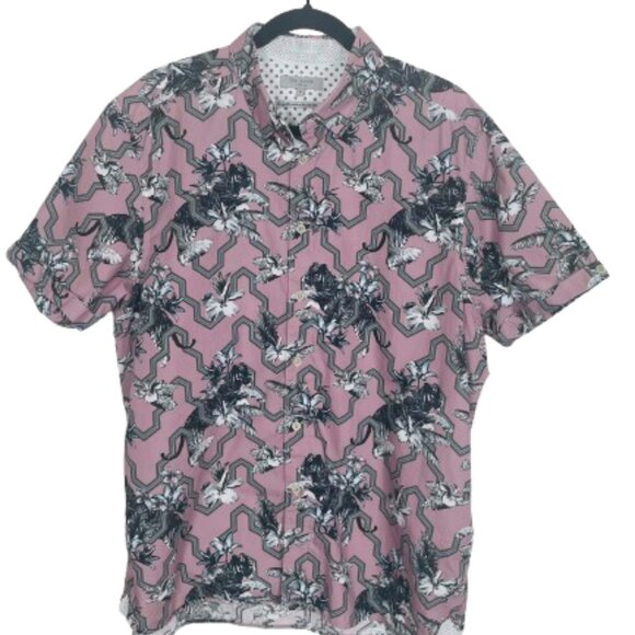 Ted Baker London Men's Stefan Tiger Mash Up Slim Fit Short Sleeve Shirt 6/XXL - Picture 5 of 10